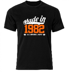 Koszulka czarna męska Made in 1982 na urodziny